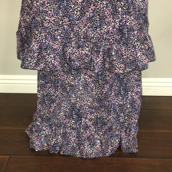 AQUA - PLEATED FLORAL PRINT GOWN - Picture 4 of 8